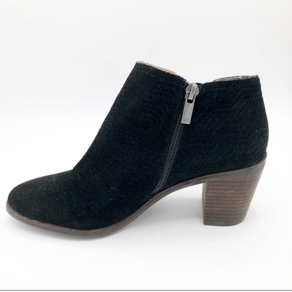 Lucky Brand Pickla Suede Ankle Bootie Black 8.5 - Picture 3 of 6